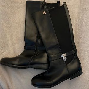 Girls Michael Kors tall black boots size 4, gently used